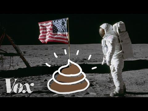 宇宙飛行士が月にウンチを残した！？取りにいかなければ！！ Astronauts left poop on the moon. We should go get it.